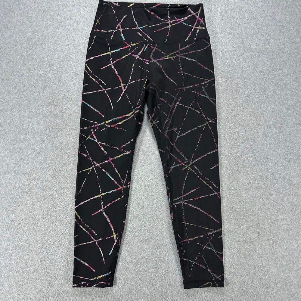 Zyia Active Leggings Light n Tight Women 25 Black Multi Athleisure Gym